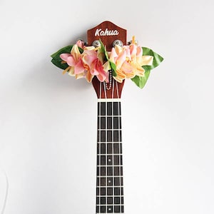 Ukulele lei / Ukulele gifts, Ukulele Accessories, Ribbon leis, Hawaiian crafts, Ukulele Gifts, Ukulele Decor, Uke, Ukulele Lover, Mandolin,