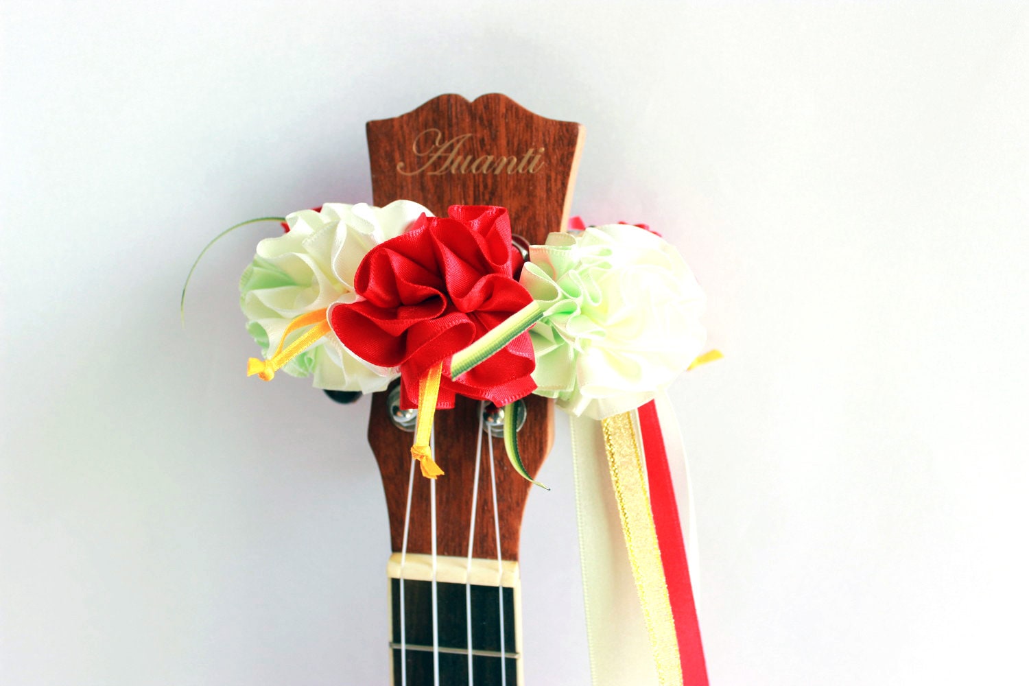 Ukulele Lei / Hanging Ribbon Red Ukulele Accessories Ukulele Etsy