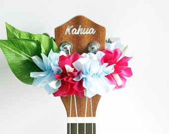 Ukulele lei /Ukulele Accessories, Ukulele strap, Ukulele gift, Ukelele strap, Ukulele case, Uke, Music gift, Music teacher gift, Ribbon lei,