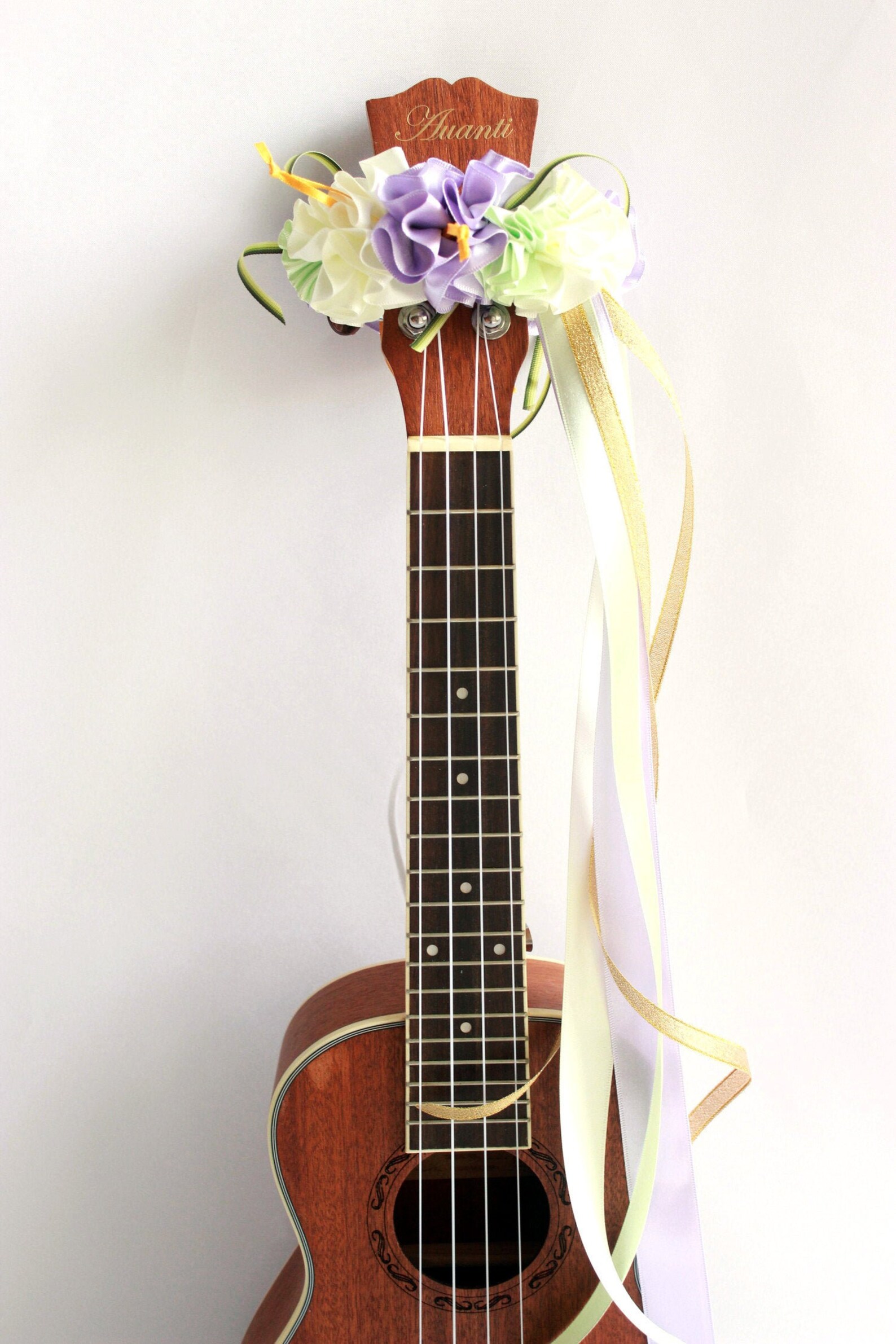 Ukulele Lei /hanging Ribbon Purple Ukulele Accessory Ukulele Etsy