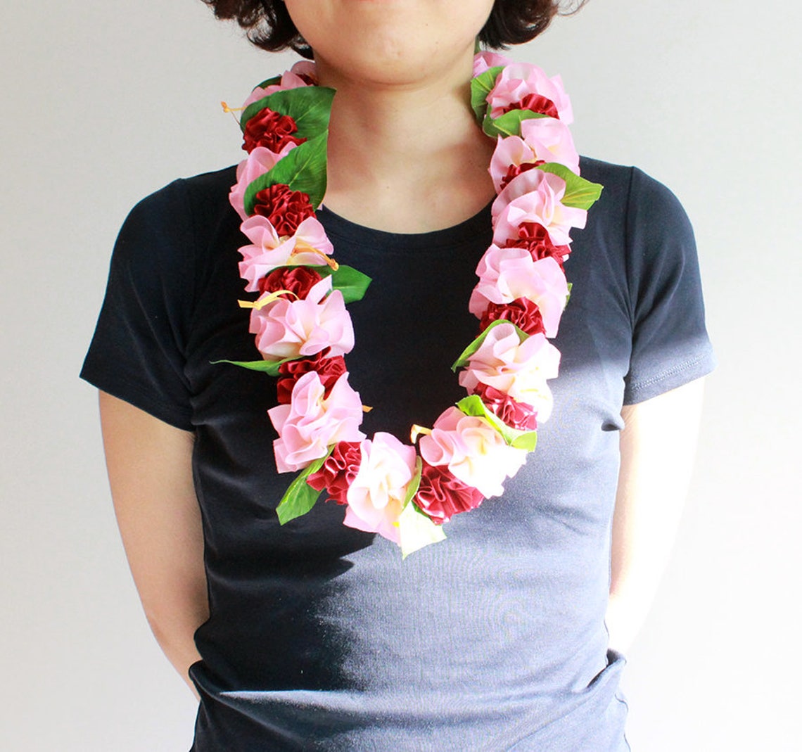 Ribbon Lei for Hula Girls pink Hibiscus /hula - Etsy