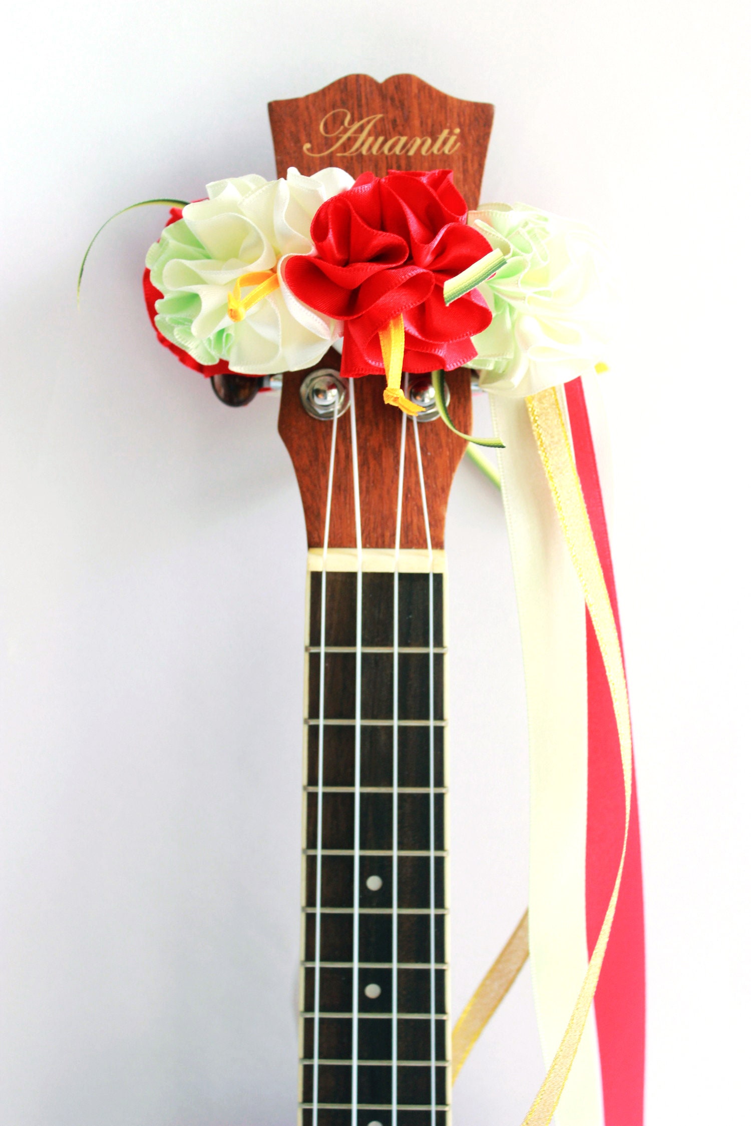 Ukulele Lei / Hanging Ribbon Red Ukulele Accessories Ukulele Etsy