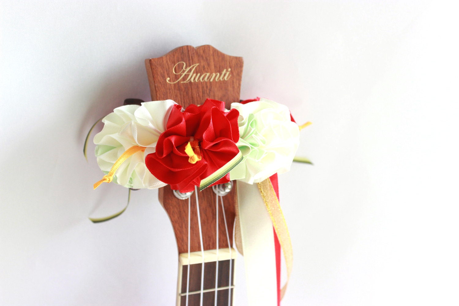 Ukulele Lei / Hanging Ribbon Red Ukulele Accessories Ukulele Etsy