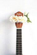 White Plumeria Ribbon Lei | Ukulele Strap Accessory Stage Decor | Tropical Wedding Musician Gift product logo
