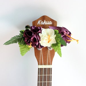 Ukulele lei / deep purple, Ukulele Accessories, Ukulele strap, Ukulele gifts, Ukelele strap, ukulele case, uke, music gifts, music teacher,