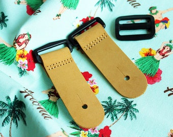 ukulele strap kit, leather strap ends,uke strap,leather tabs,leather craft,strap kit,ukulele accessories,ukulele bag,ukulele case,uke