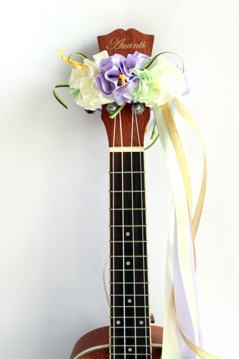 Ukulele Lei /hanging Ribbon Purple Ukulele Accessory Ukulele Etsy