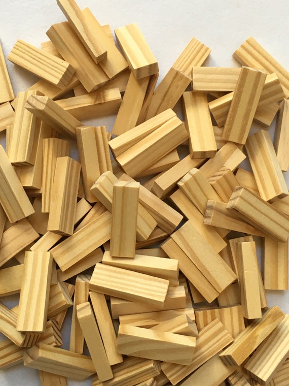 Natural Mini Wood Blocks 120pcs Crafting Wood Blocks / Unfinished Pine Wood  Blocks / Mini Wood Blocks 1.7/8 X 5/8 X 3/8d-34 