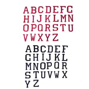 2 Set Of 26 ( 52 pcs total ) Red Or Black ( A-Z ) 2" Alphabet Sew On Iron On Patches Fabric Embroidered Badges For DIY F-47