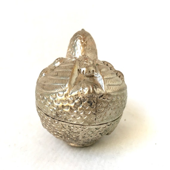 Vintage Trinket Box Brass Silver plate Trinket Bo… - image 6