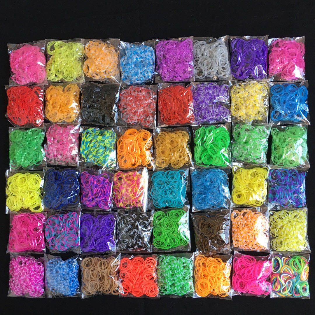 5000 Rubber Bands 50 Colors refill for DIY Loom Bracelet Kit W Chips / Glow  in Dark / Glitter /skin Color/ Snow Dot D-15 