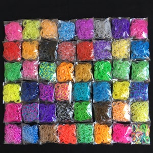 5000 Rubber Bands 50 Colors refill for DIY Loom Bracelet Kit W Chips / Glow  in Dark / Glitter /skin Color/ Snow Dot D-15 