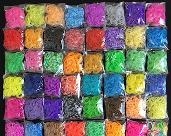 5000 Rubber Bands 50 Colors refill for DIY Loom Bracelet Kit W Chips / Glow  in Dark / Glitter /skin Color/ Snow Dot D-15 