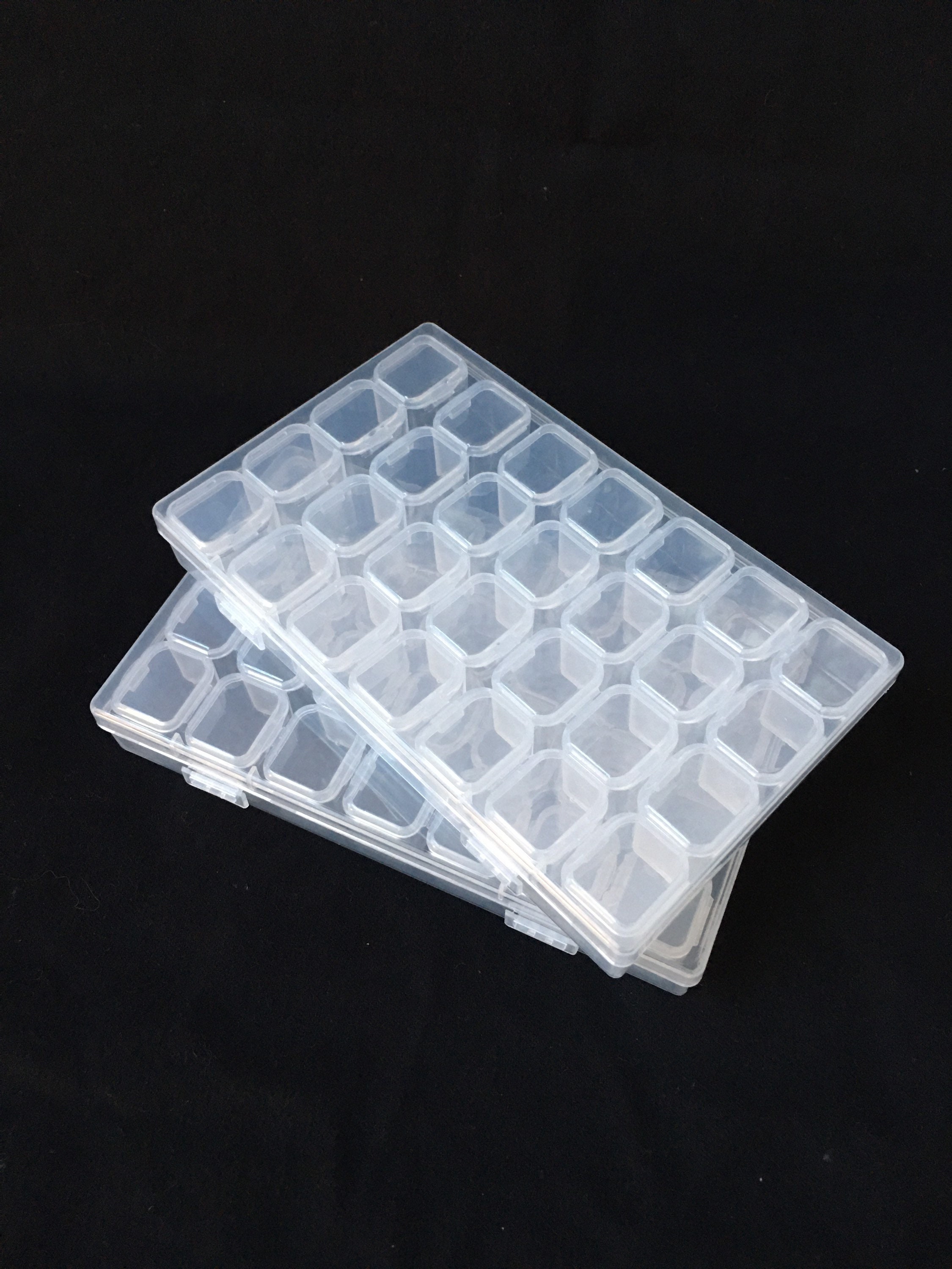 2-pack 28 Slots Craft Organizer Plastic Box / Clear Nail