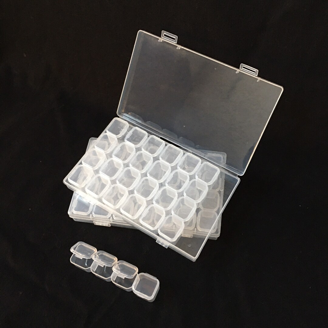 2-pack 28 Slots Craft Organizer Plastic Box / Clear Nail