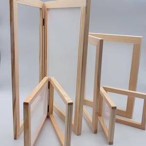 Set Of 4 DIY Paper Making Mold Screen A4-A5-A6-A-7 Size , Wooden paper making Frame DIY paper Mold E3-311