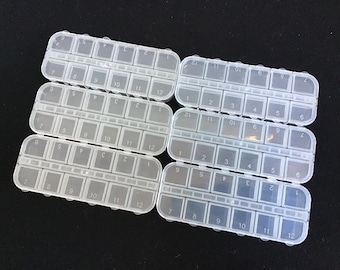 Lot Of 6-- 12 Grids Compartments Craft Organizer Plastic Box Nail Jewelry Bead Storage Container Box Empty Box Bx-166