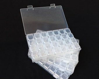 4-Pack 28 Slots Craft Organizer Plastic Box / Clear Nail Jewelry Bead Storage Container Removable Slots Bx-167
