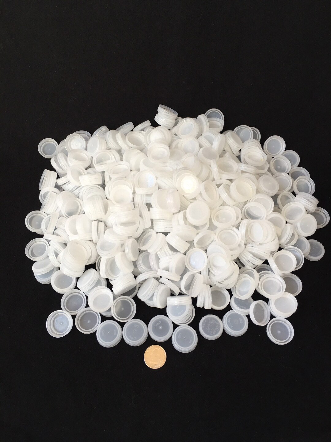 Plastic Water Bottle Caps 2.5 Cm 14 Oz 500 Pcs Approximate / White