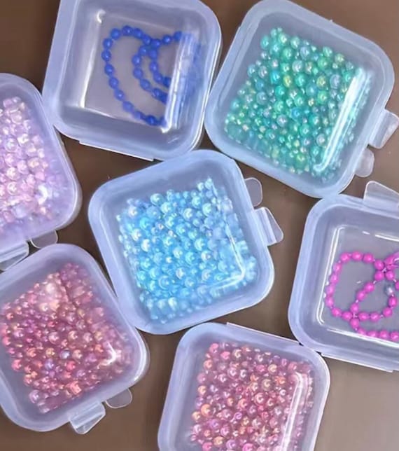 100 Mini Plastic Boxes 3.5 Cm X 3.5 Cm craft Organizer Plastic Box Nail  Jewelry Bead Storage Container US Seller Bx-238 