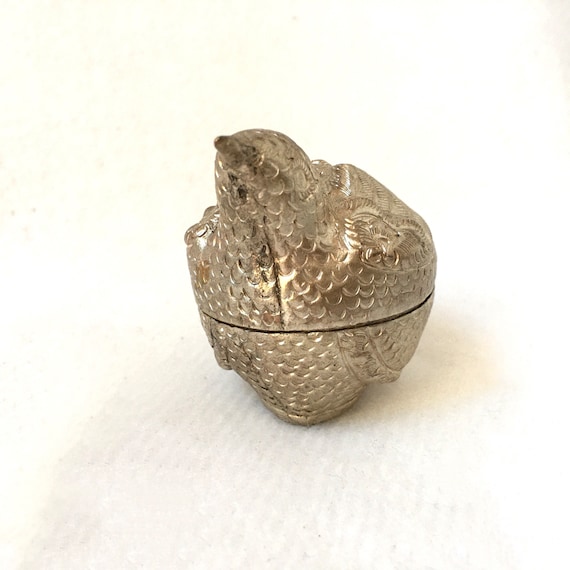 Vintage Trinket Box Brass Silver plate Trinket Bo… - image 4