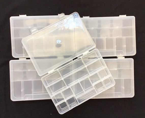 Lot of 4 Craft Organizer Plastic Box 10 X 7 , 17 Compartment