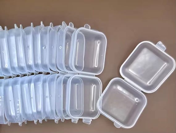 100 Mini Plastic Boxes 3.5 Cm X 3.5 Cm craft Organizer Plastic Box Nail  Jewelry Bead Storage Container US Seller Bx-238 