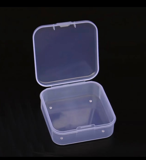 60 Small Plastic Boxes 1.75 X 1.75 Cm X 0.75 craft Organizer Plastic Box  Nail Jewelry Bead Storage Container US Seller Bx-246 