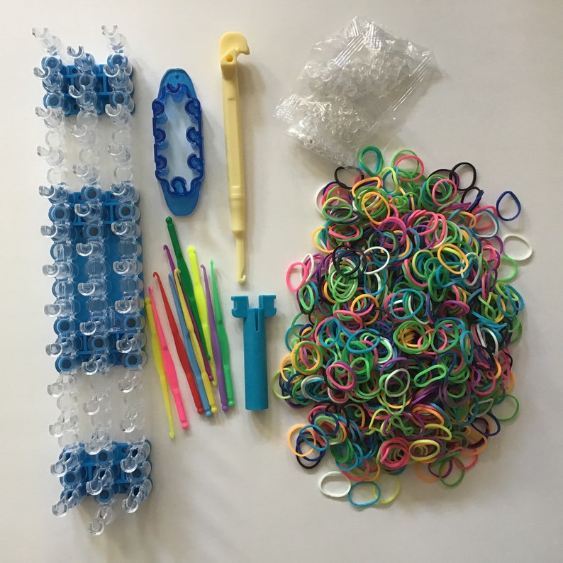 Rainbow Rubber Loom Bands Bracelet DIY Replacement Tool Kit Etsy