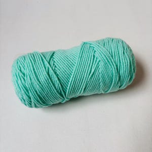 May include: A skein of light green yarn, perfect for knitting or crocheting projects.