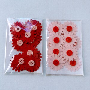 14pcs Hand made 1.5&quot; Daisy Flowers with Button Sticker for Craft DIY , Card DIY... D-173
