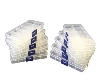 10pcs- 10 Grids Compartments Craft Organizer Plastic Box Nail Jewelry Bead Storage Container US Seller Bx-167