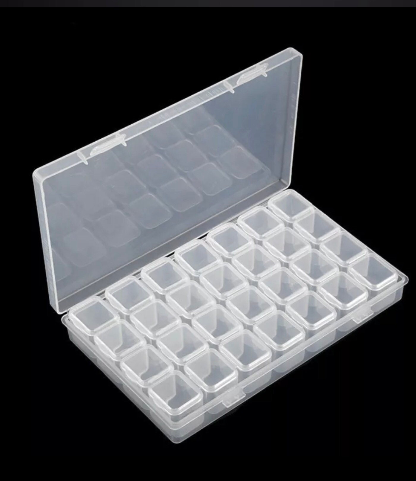 Bead Storage Box, Plastic Craft Box, Jewelry Organizer Container, Clear Box  With Dividers 10 Grids, Gift for Beader, 5x2.5x1 In, 2 Pack 