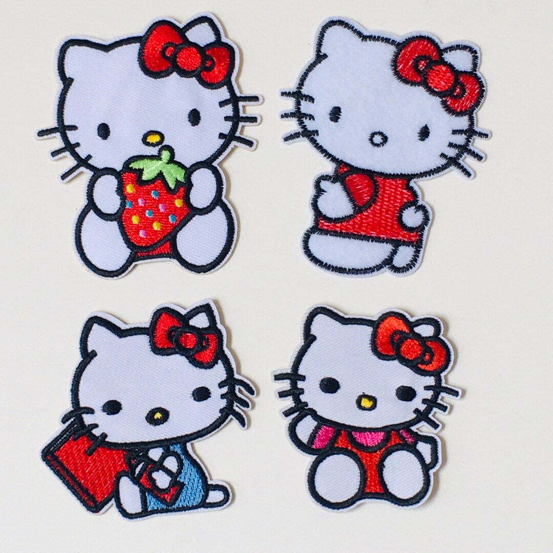 Hello Kitty Patch 5 Styles U Pick 2 X 2.75 Animal Kitty Iron on & Sew on  Embroidered Patch F-75 