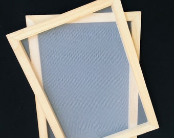 2 Paper Making Screen , Single Panel Wooden Paper Making Frame ( 13.5"x 9.75" x 0.5" ) DIY Paper Mold D-134