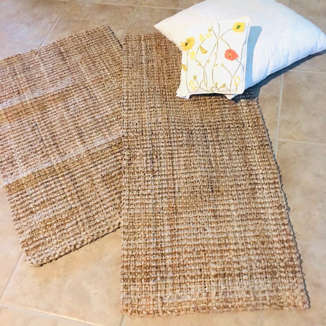 24x30 Inch Rug Set of 2 Rug 30x48 and 24x60 Natural Jute Rug Handmade Home Decor ...