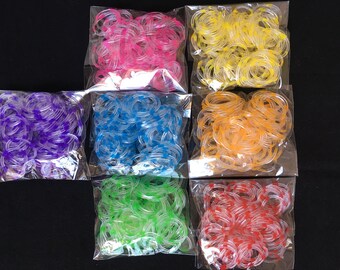5000 Rubber Bands (50 Colors )Refill For DIY Loom Bracelet Kit W Chips
