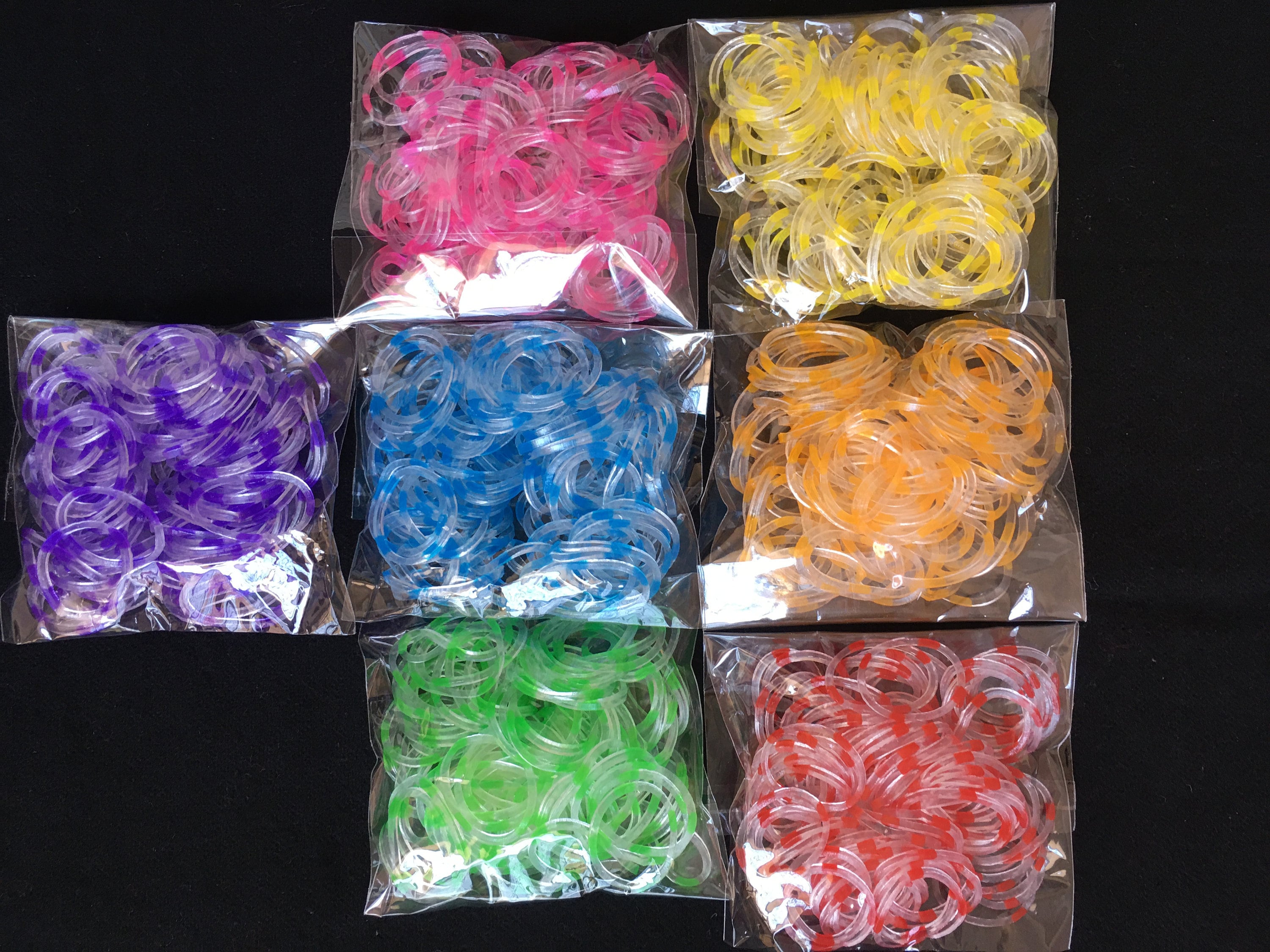 1000 Black Loom Hair Braid Bracelet Rubber Band Refill + 50 S Connectors