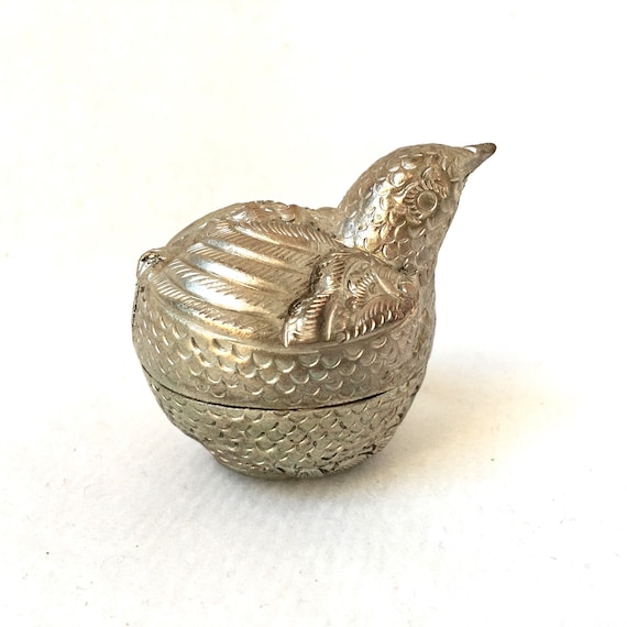 Vintage Trinket Box Brass Silver plate Trinket Bo… - image 1