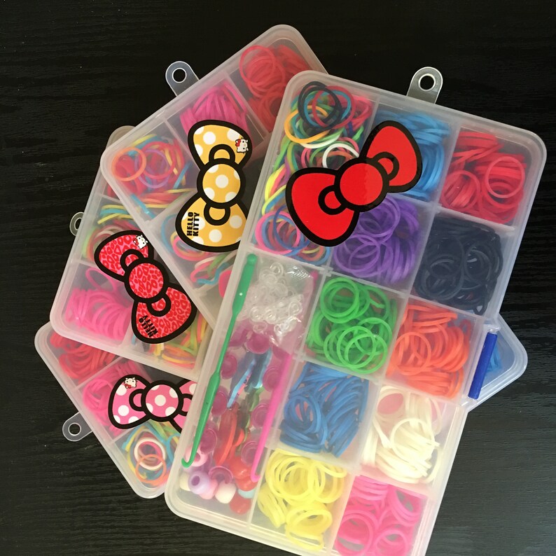 600pcs Colorful Rainbow Rubber Bands Bracelet DIY Kit In Kitty Etsy