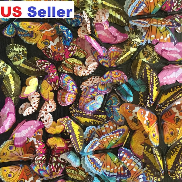 24pcs 3D Double Wings Glow In Dark Butterfly W/ Magnet And Double Tape /Luminous Wall Butterfly Sticker St- 327