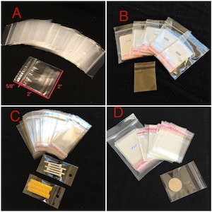 500 pcs Small Clear Plastic Bag Reusable (2&quot;x2&quot;)(2.25&quot;x 2&quot;)or (1.5&quot;x 2.25&quot;) 2 Mil Plastic bags For Small Jewelry, Beads, Nail Jewelry B-146