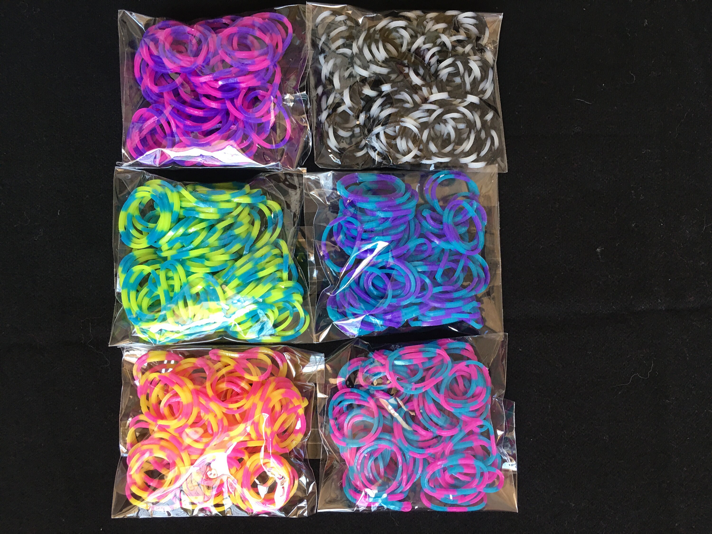 1000 Glow in the Dark Loom Hair Bracelet Rubber Band Refill + 50 C  Connectors