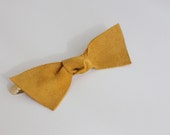 Hair Clip Suede Bow Mustard Color Handmade