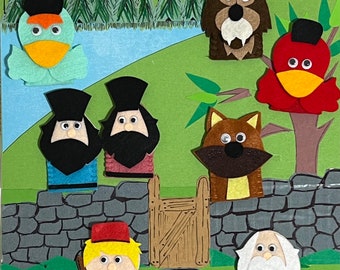 Peter and the Wolf Finger Puppet Set includes Peter, Wolf, Cat, Duck ...