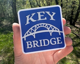 Francis Scott Key Memorial Bridge Memorial Sticker - 695 Blue Road Sign - Durable Vinyl Sticker