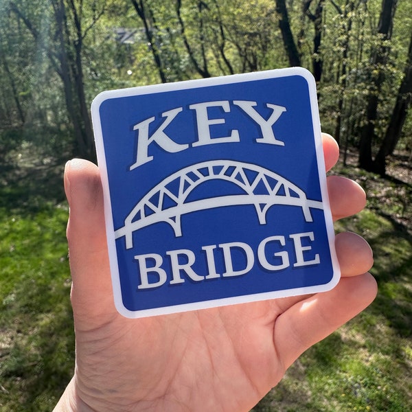 Francis Scott Key Memorial Bridge Memorial Sticker - 695 Blue Road Sign - Durable Vinyl Sticker