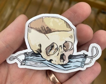 Mask and Skull Sticker