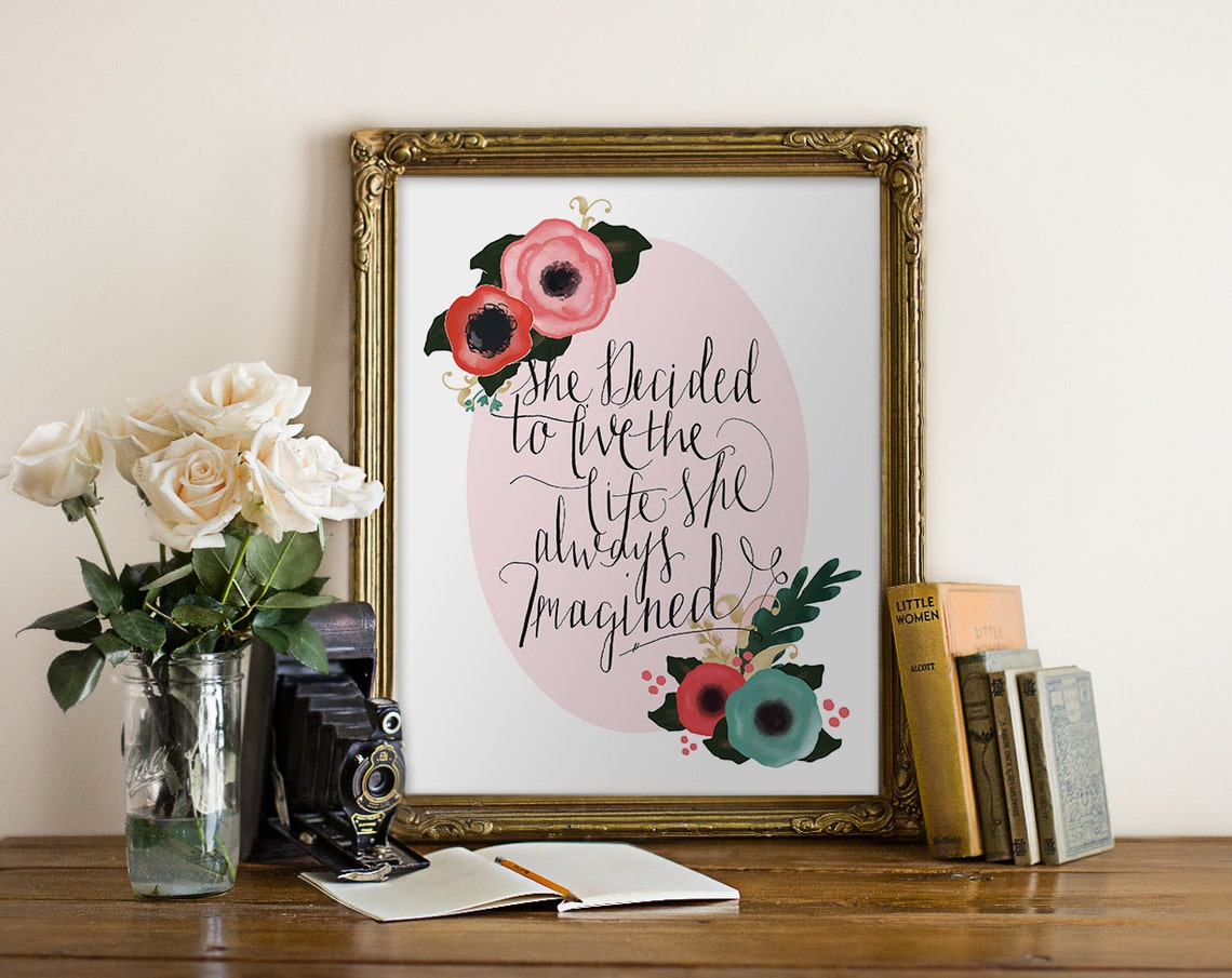 She Decided to Live the Life She Always Imagined Art Print // - Etsy - She Decided To Live With Her Voices
