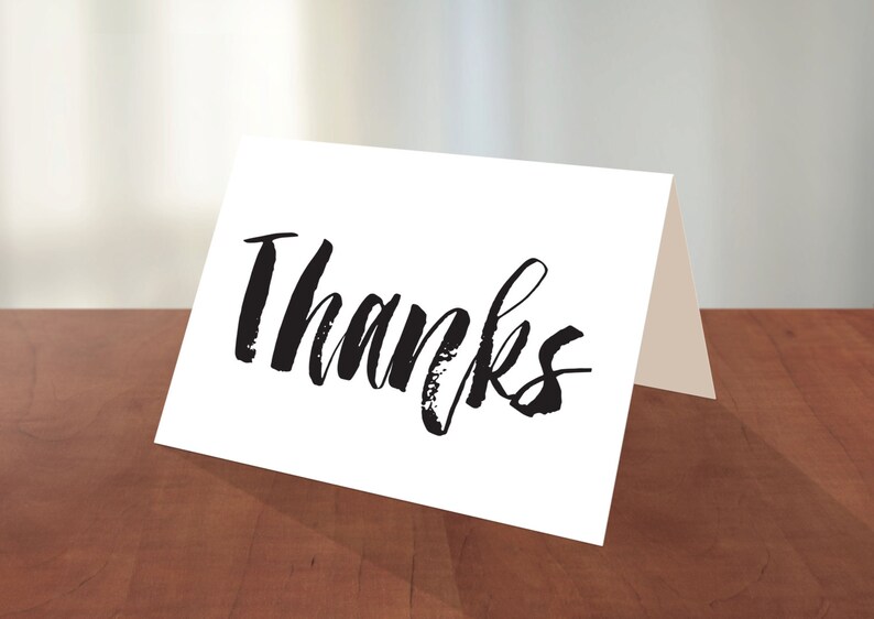 Printable Thank You Card Folded Card Instant Download // - Etsy
